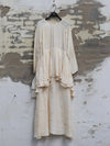 Mutedance 25 Autumn/Winter Flower Dye Silk Round Neck Layered Long Sleeve Dress MD-MD25FW84-nude